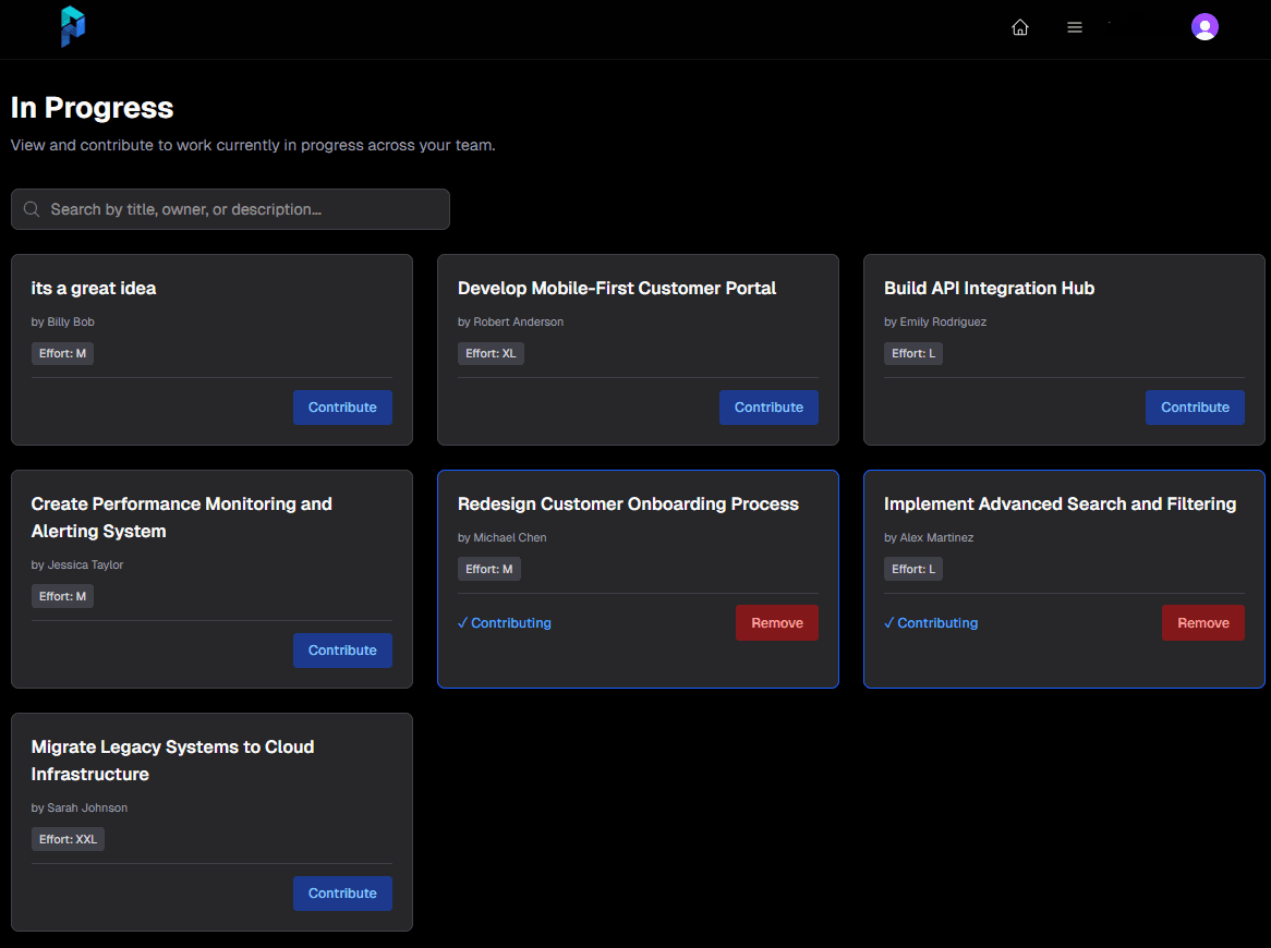 Working items showcase